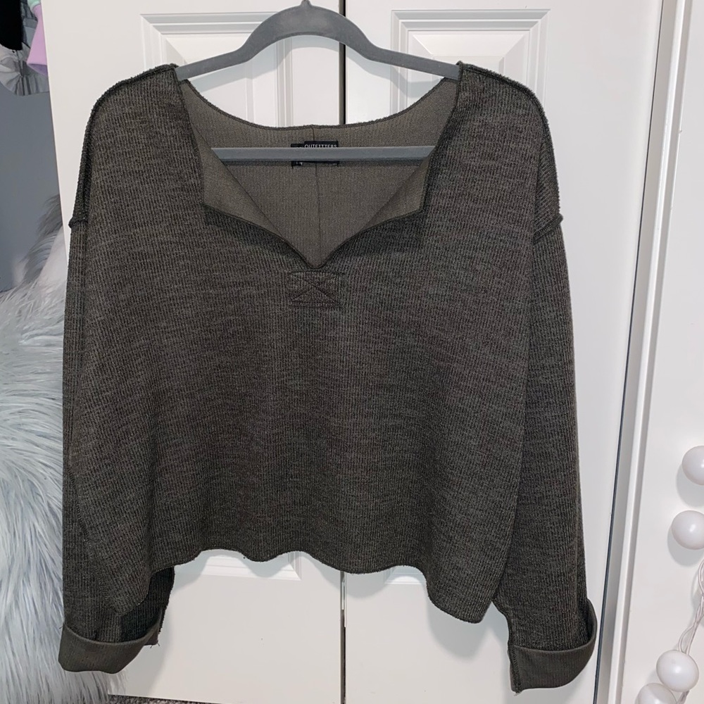 UO Jax Inside Out Notch Neck Top